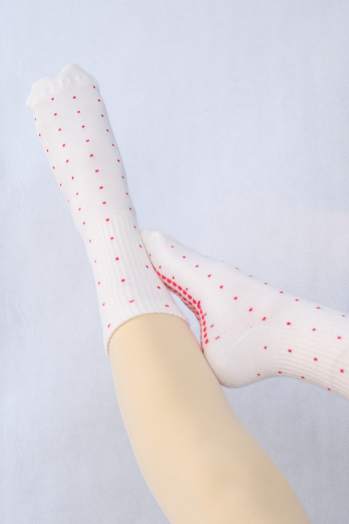 skarpetki do pilatesu polka dots
