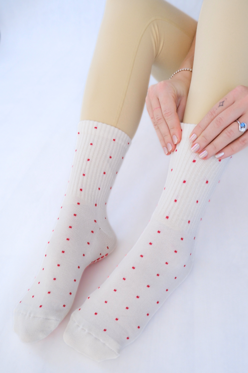 skarpetki do pilatesu polka dots